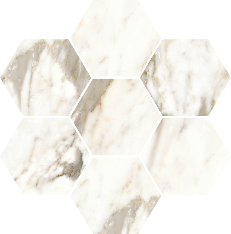 Luxuria Grigio Satin Esagona Mosaic