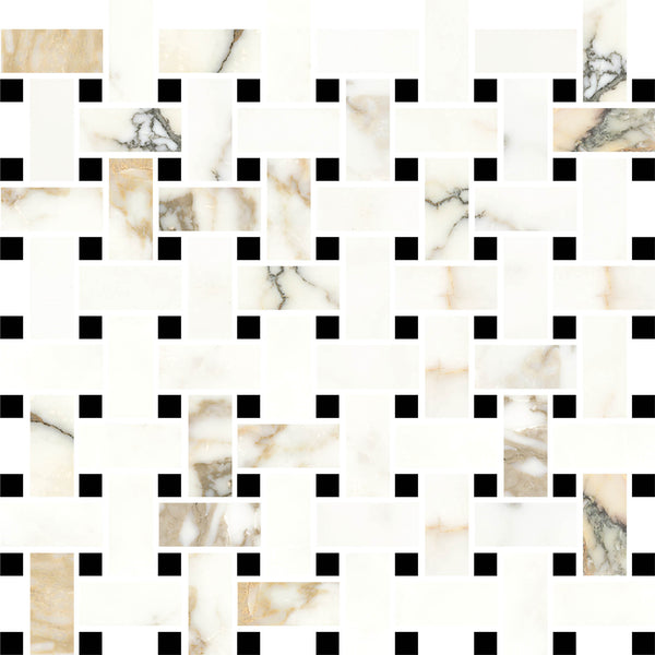 Luxuria Oro Satin Basketweave Mosaic