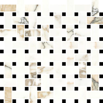 Luxuria Oro Satin Basketweave Mosaic