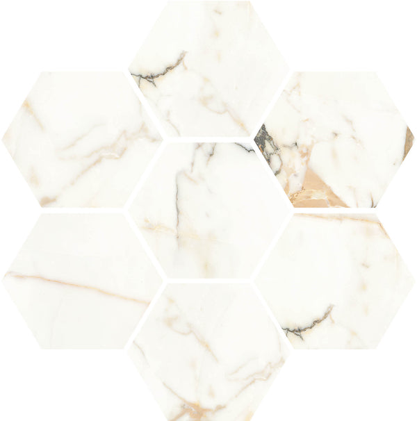 Luxuria Oro Satin Esagona Mosaic
